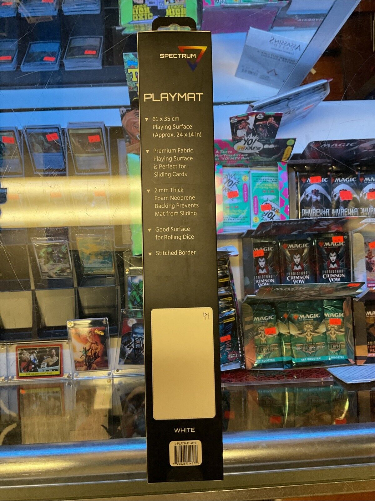 NEW BCW Spectrum Premium Stitched Edging WHITE Playmat Trading Card Gaming