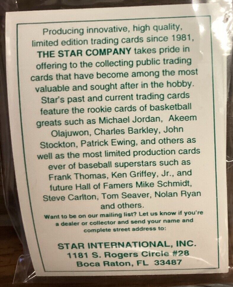 Larry Bird Star Company Green/Yellow Glossy Ad Card Promo - Celtics