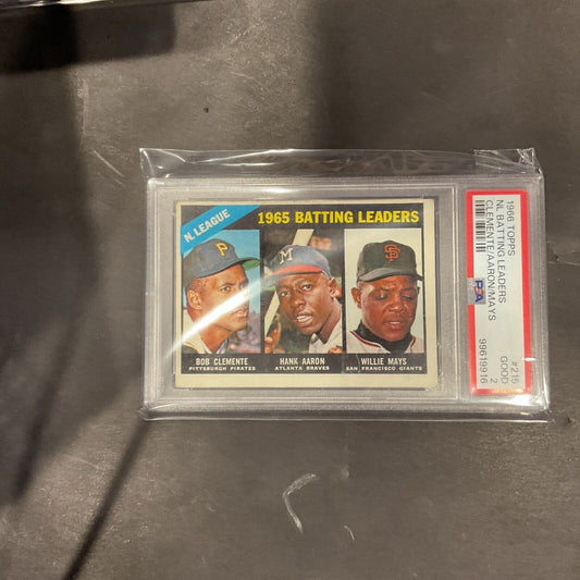 1966 Topps - League Leaders Called Bob Clemente on Card #215 Willie Mays,...