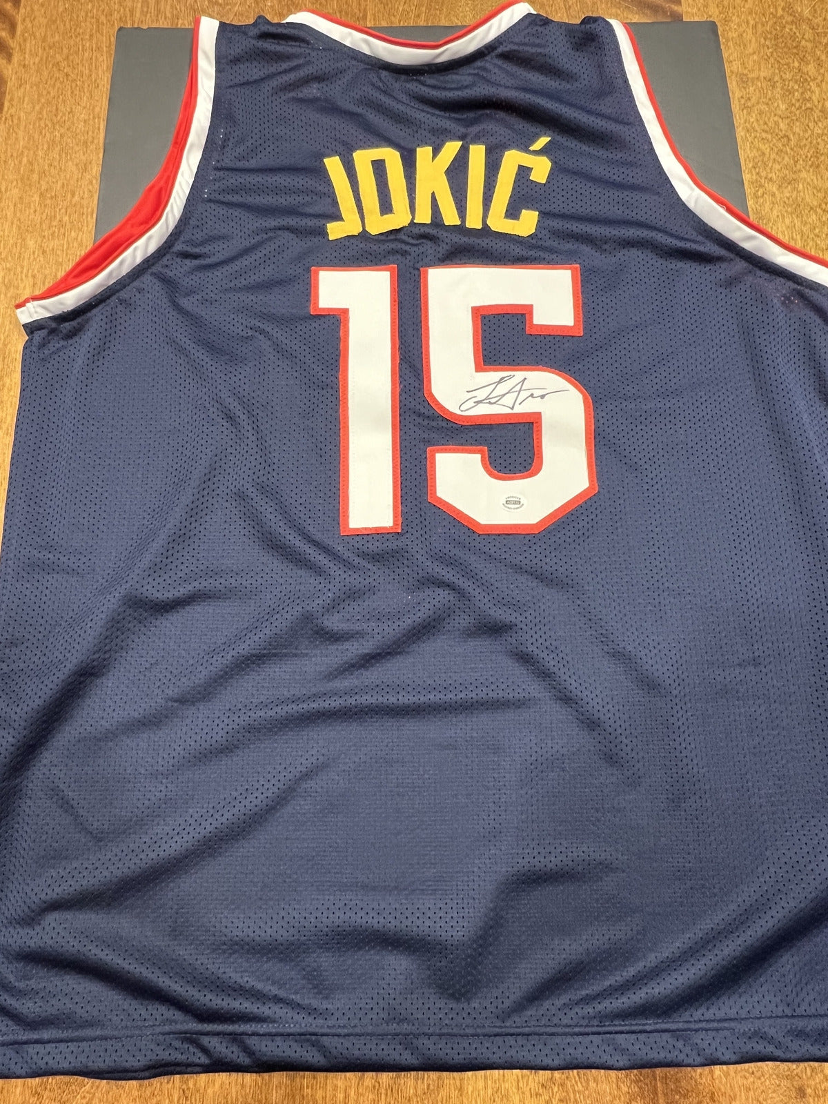 Nikola Jokic Signed Denver Nuggets Navy Jersey with COA