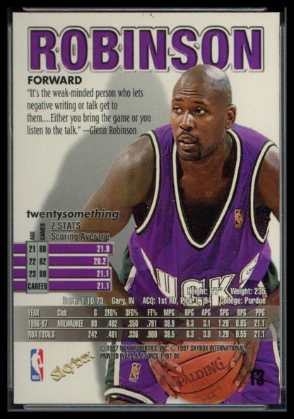 1997-98 SkyBox Z-Force #13 Glenn Robinson Other 9