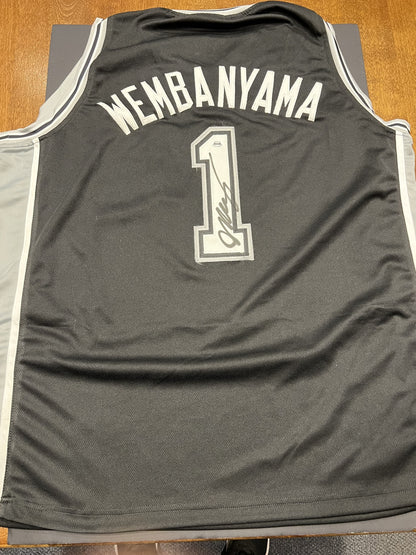 Victor Wembanyama Signed San Antonio Spurs Black Jersey with COA