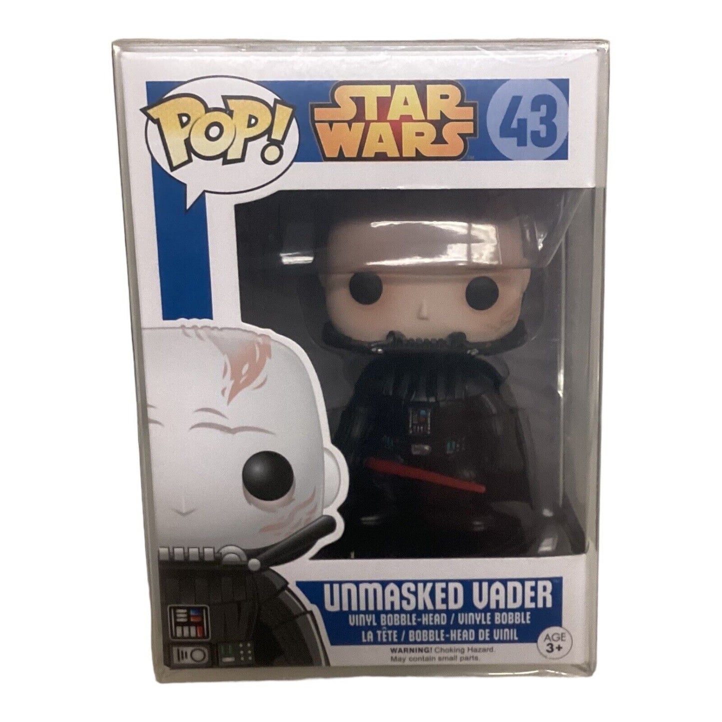 Unmasked Vader #43  Funko Pop w/ Protective Case