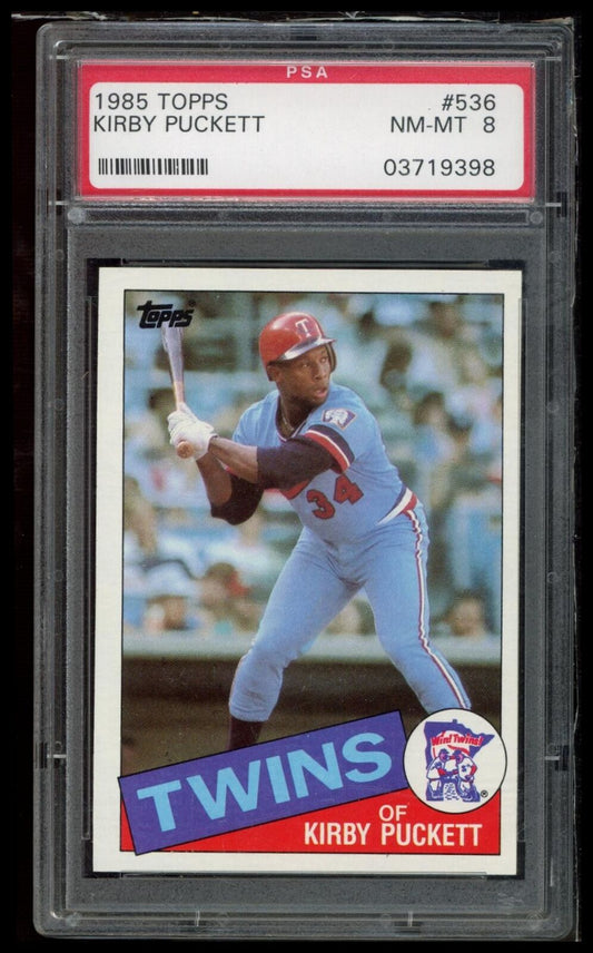 1985 Topps #536 Kirby Puckett PSA 8