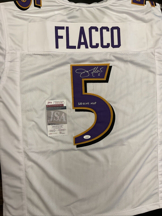 JOE FLACCO RAVENS SUPER BOWL MVP AUTOGRAPHED SIGNED JERSEY JSA COA AUTHENTIC