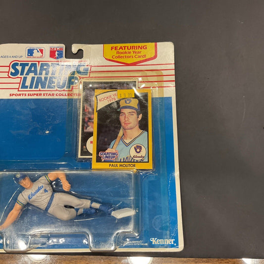1989 starting lineup featuring rookie year Collector’s card Paul Molitor 
