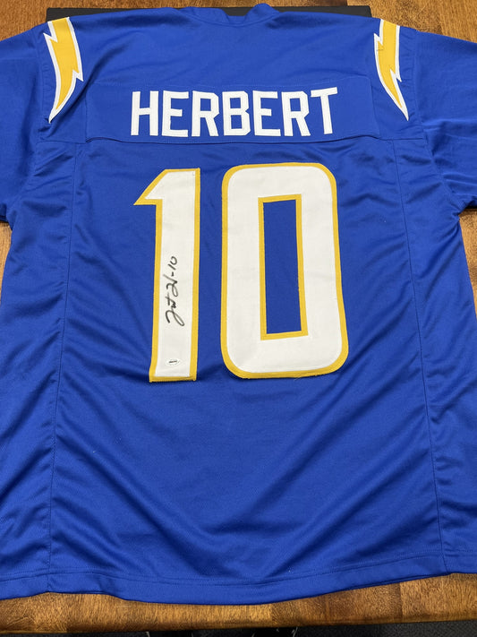 Justin Herbert Signed Los Angeles Chargers Blue Jersey with COA