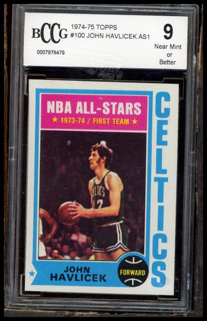 1974-75 Topps #100 John Havlicek BCCG 9