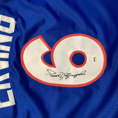 Julius Erving Signed Philadelphia 76ers Blue Jersey Autographed NBA