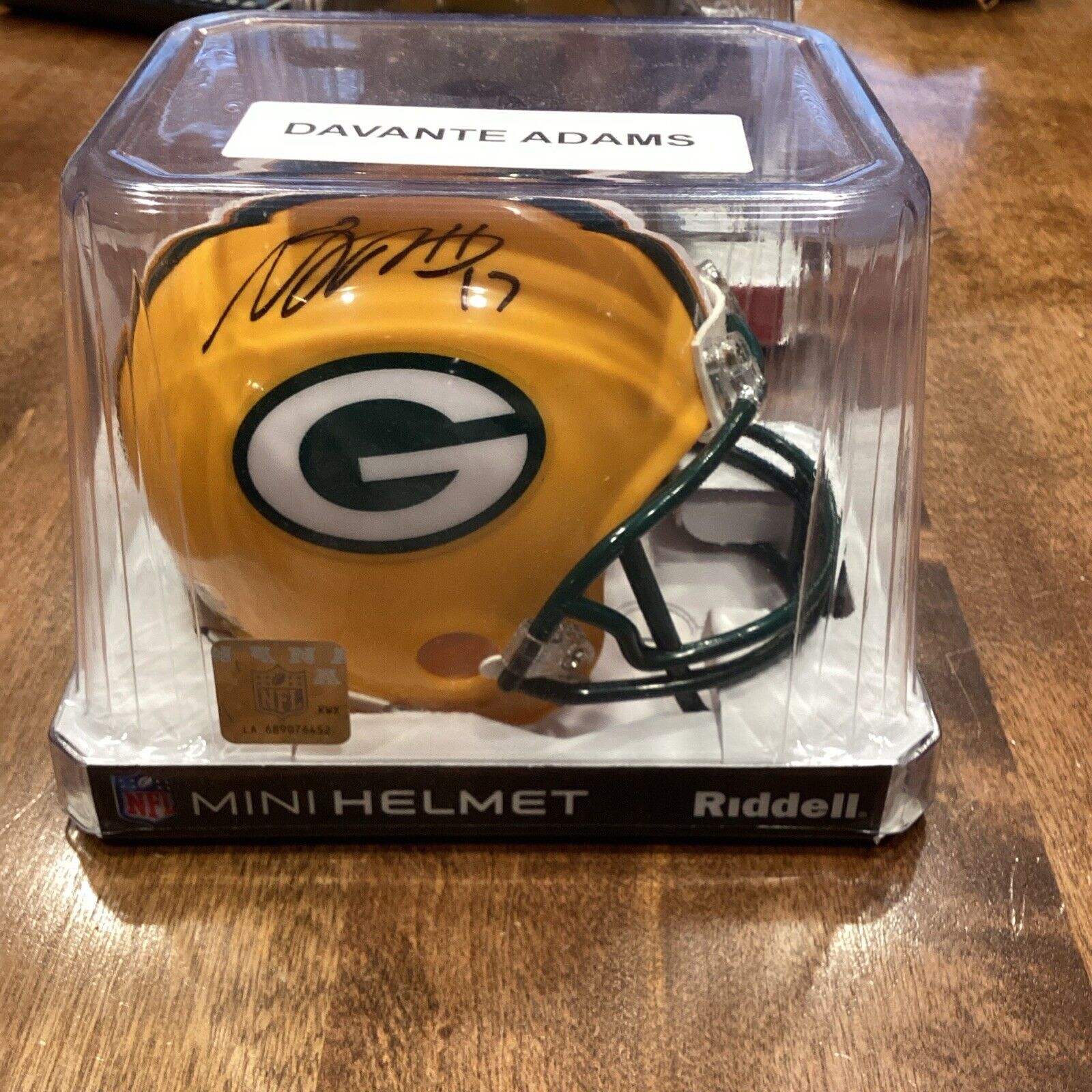 DAVANTE ADAMS AUTOGRAPHED GREEN BAY PACKERS MINI HELMET BECKETT BAS 185816