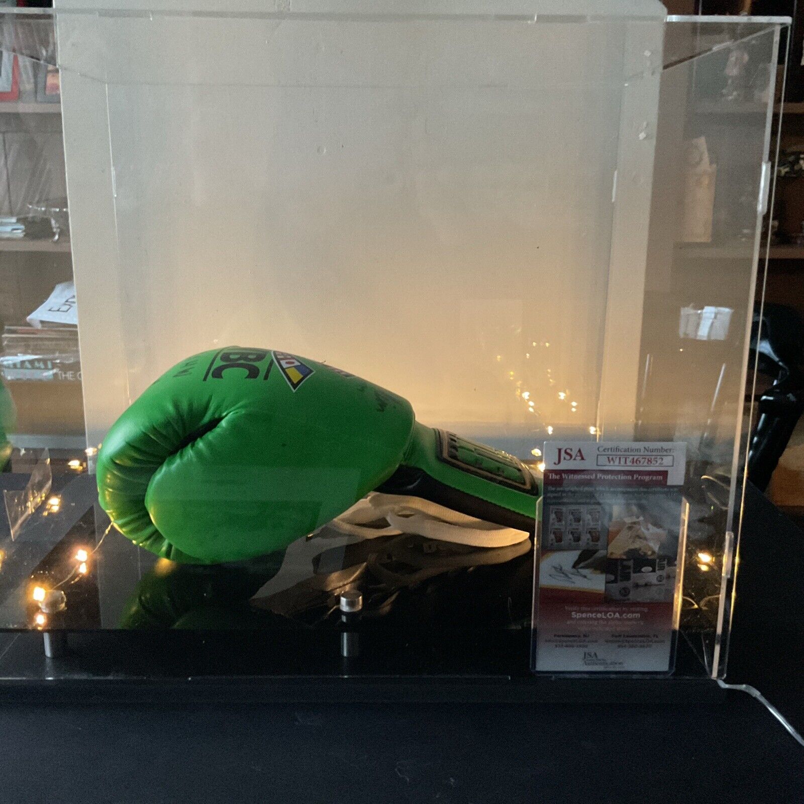 Autographed Tim Witherspoon boxing glove WBC JSA COA in Light Up Display Case 