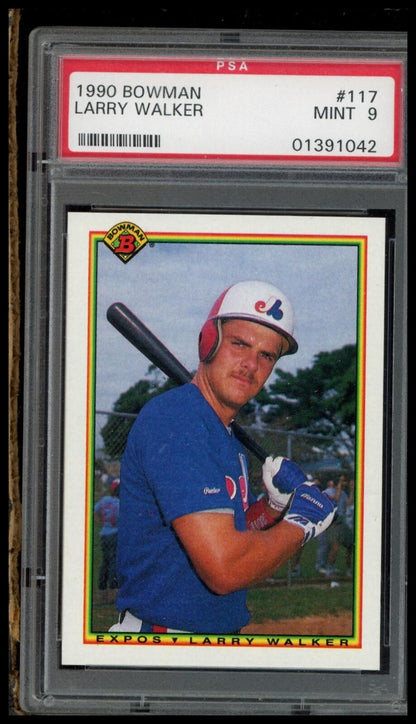 1990 Bowman #117 Larry Walker PSA 9