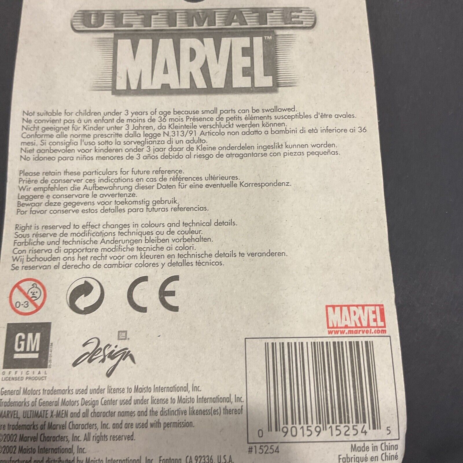 GM Die Cast  Car Spider-Man 2002 