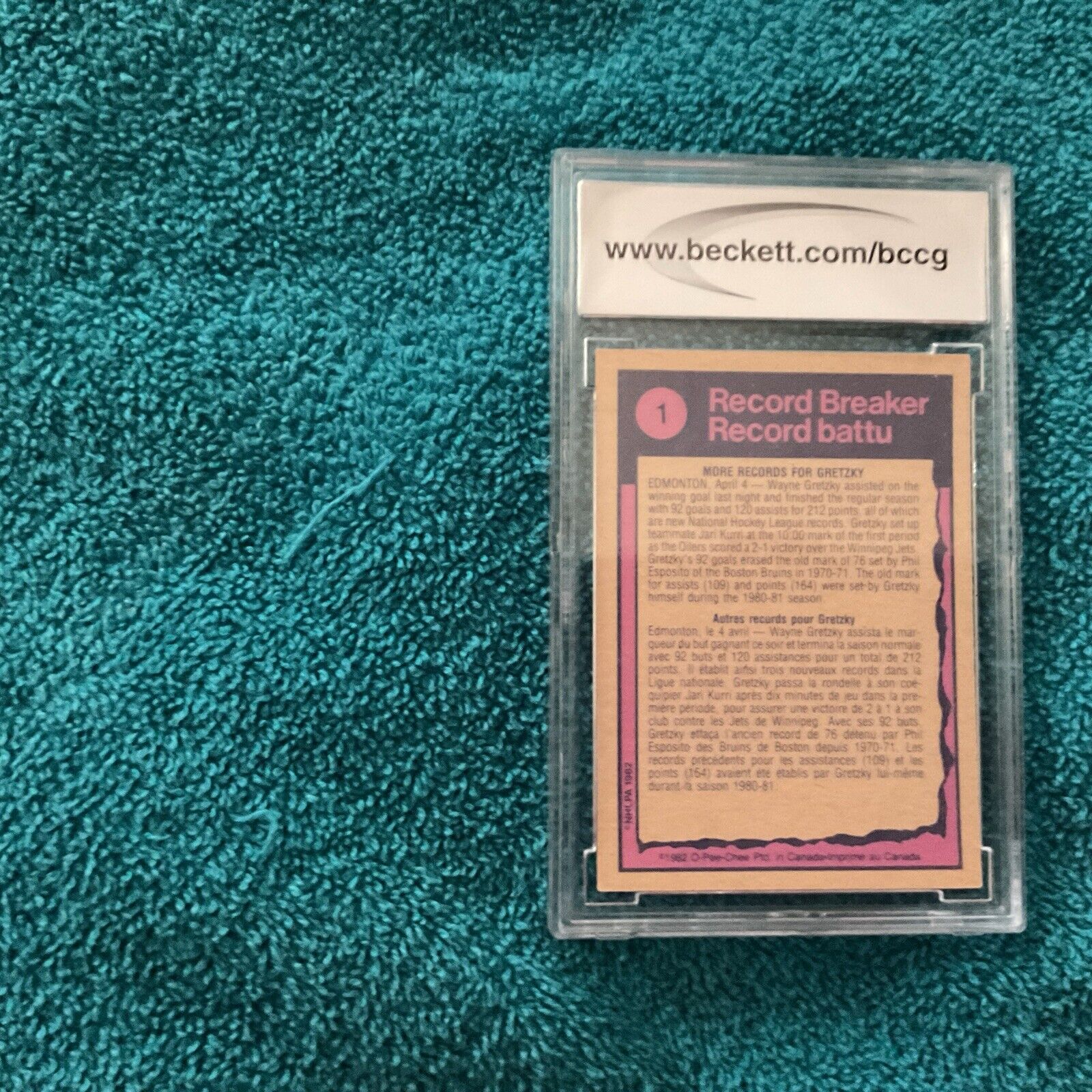 1982-83 o-pee-chee wayne gretzky #1 BCCG 9 