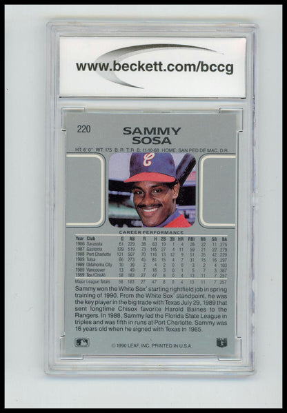 1990 Leaf #220 Sammy Sosa BCCG 9