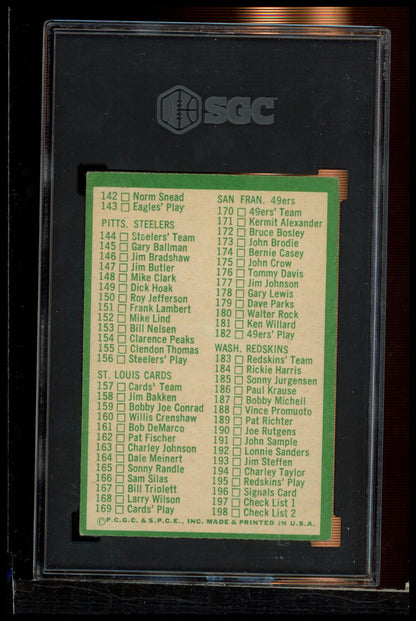 1966 Philadelphia #197 Checklist 1-99 SGC 2.5