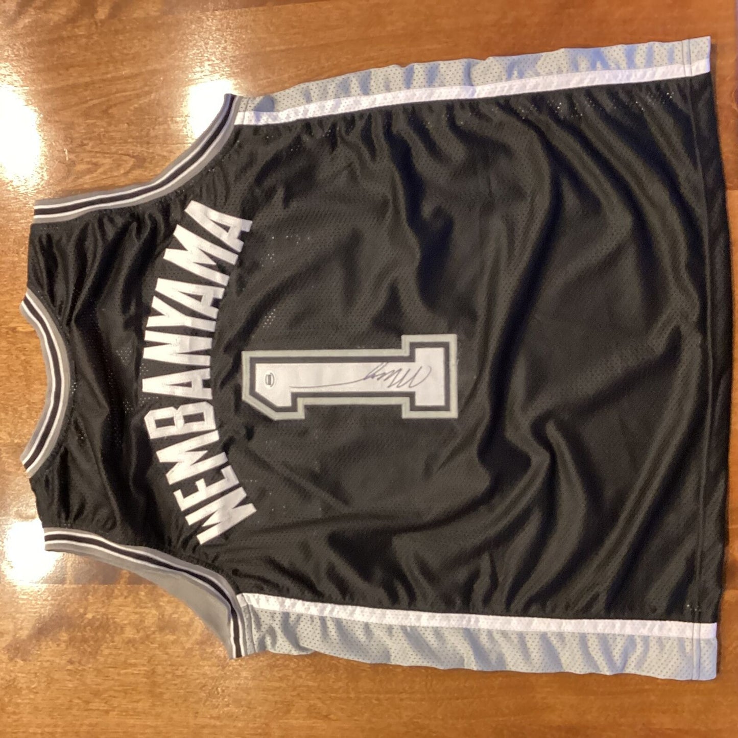 Victor Wembanyama Signed San Antonio Spurs Black Jersey Autographed NBA