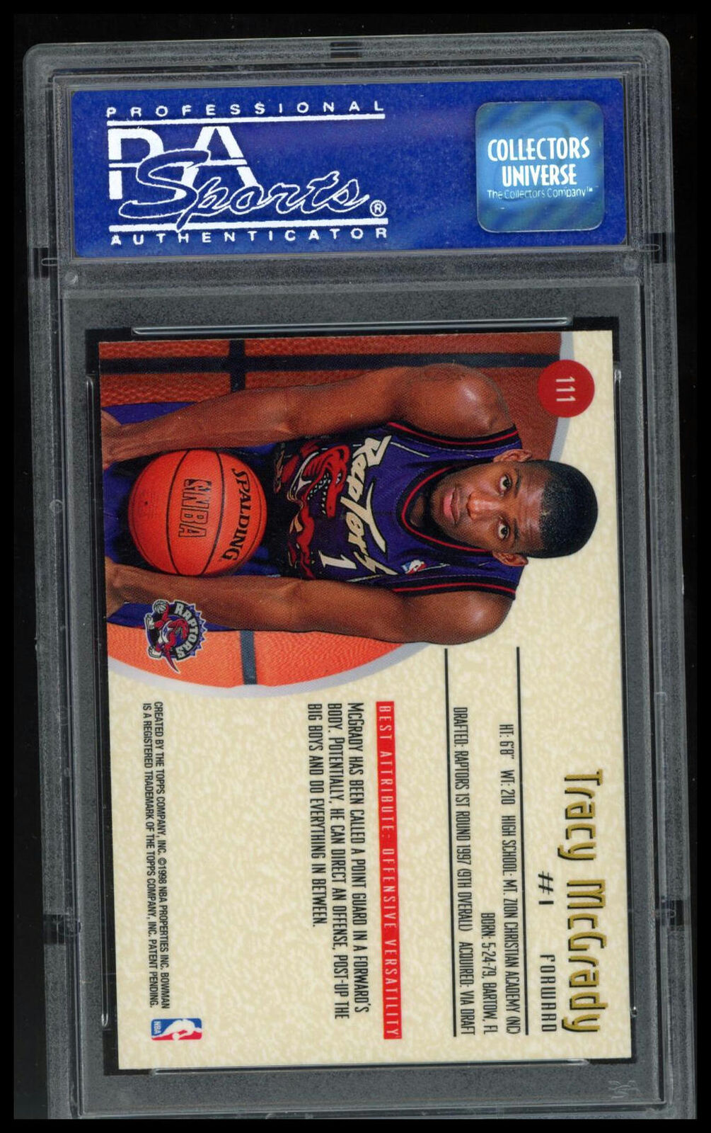 1997 Bowman'S Best #111 Tracy Mcgrady PSA 9