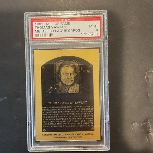 1982 Hall of Fame Thomas Yawkey metallic Plaque Card PSA 9 Very RARE