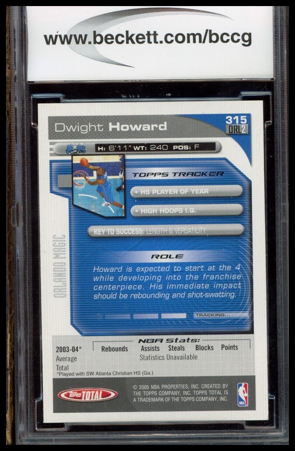 2004-05 Topps Total #TTC21 Dwight Howard Team Checklists BCCG 10