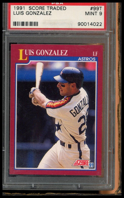 1991 Score Traded #99T Luis Gonzalez PSA 9