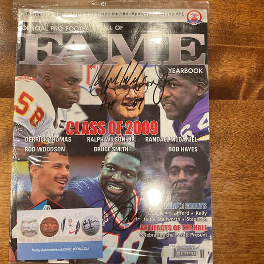 50th Anniv. NFL HOF Autographed Ralf Wilson&Bruce Smith W Coa