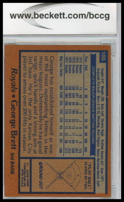 1978 Topps #100 George Brett BCCG 8