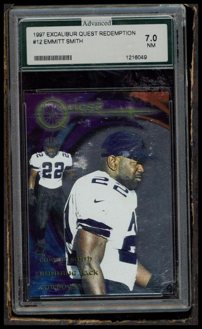 1997 Collector's Edge Excalibur #12 Emmitt Smith Quest Redemption Other 7 #/1000