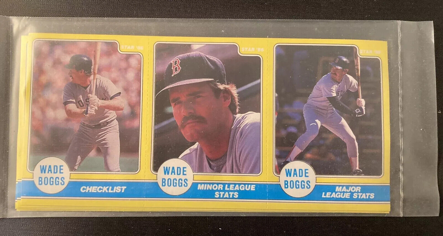 1986 STAR WADE BOGGS STICKER - SEALED COMPLETE 12 CARD SET - BOSTON RED SOX