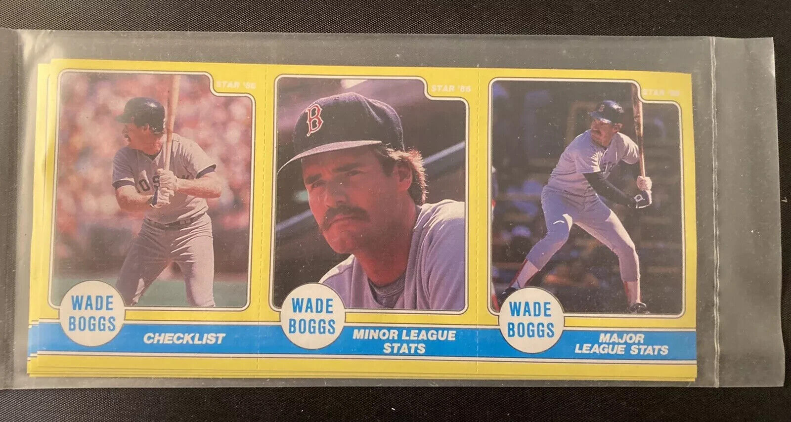 1986 STAR WADE BOGGS STICKER - SEALED COMPLETE 12 CARD SET - BOSTON RED SOX