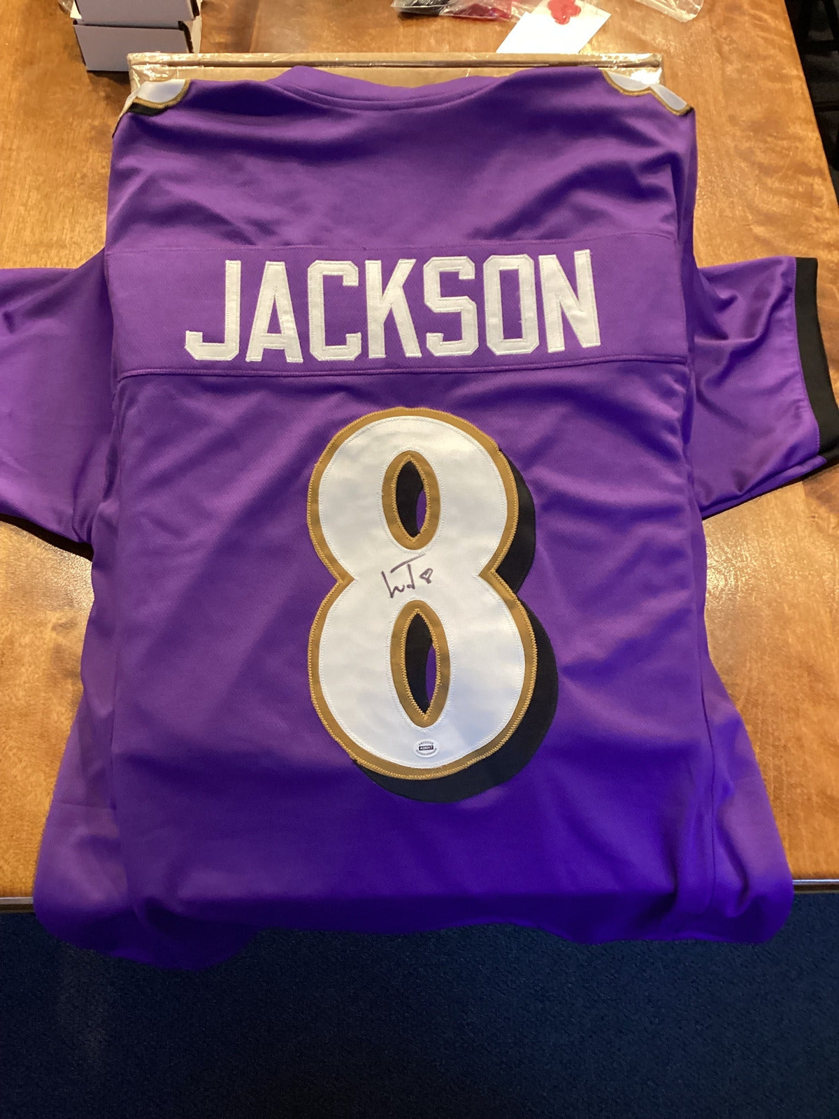 Lamar Jackson Signed Baltimore Ravens Purple Jersey Autographed NFL