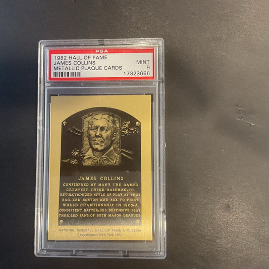 1982 Hall Of Fame James Collin Metallic Plaque Card PSA  9