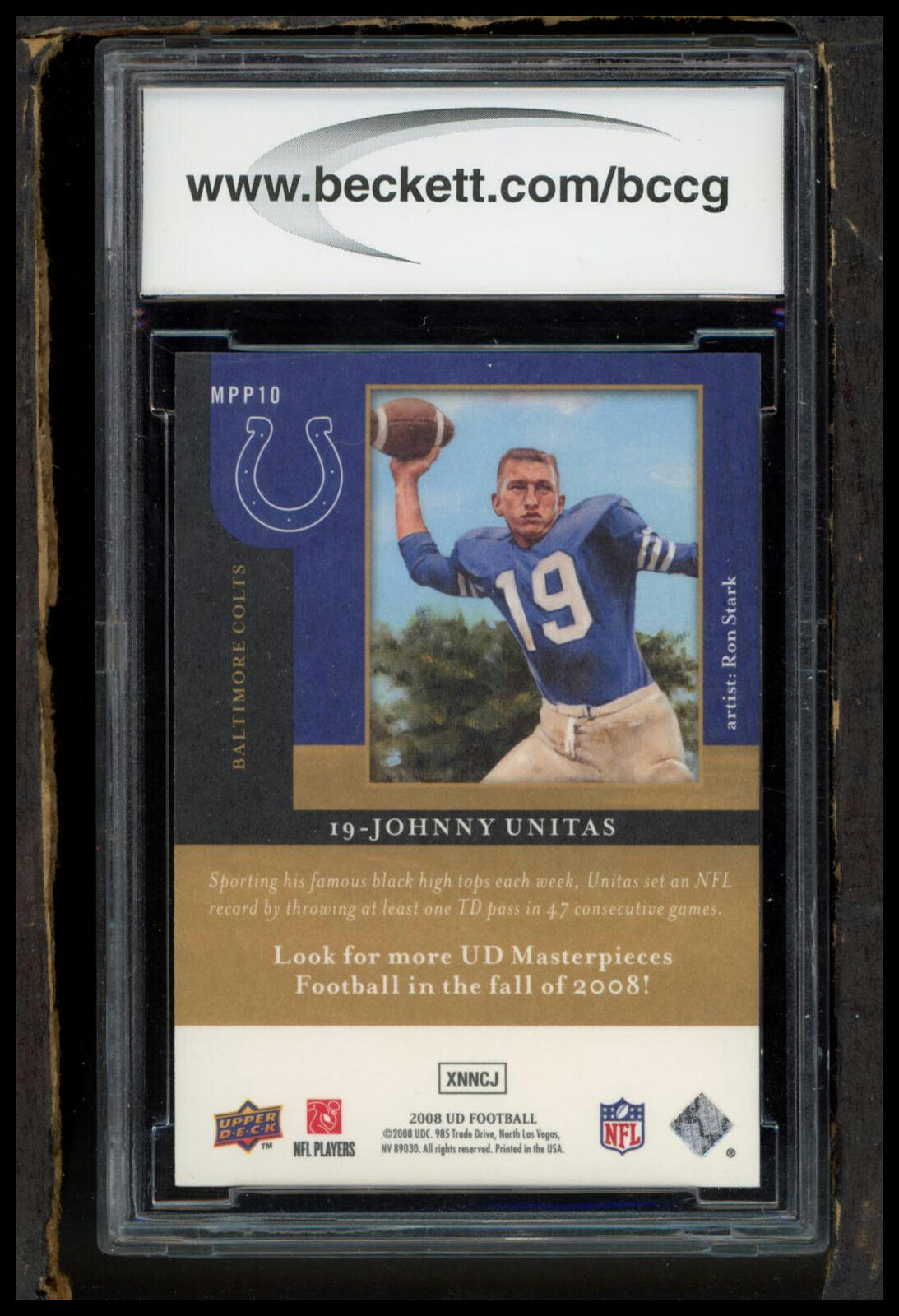 2008 Upper Deck Masterpieces #50 Johnny Unitas BCCG 10