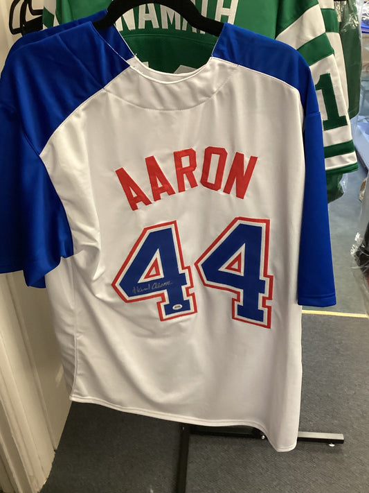 Hank Aaron #44 Atlanta Braves Signed White Jersey