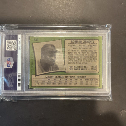 1971 Topps #630 Roberto Clemente PSA 3. Great Card And Condition