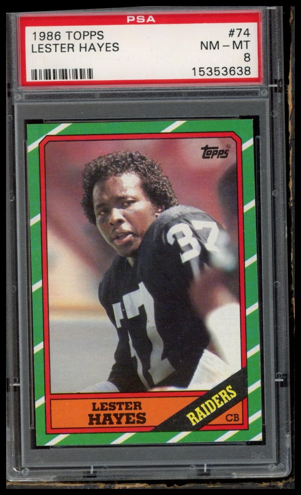 1986 Topps #74 Lester Hayes PSA 8