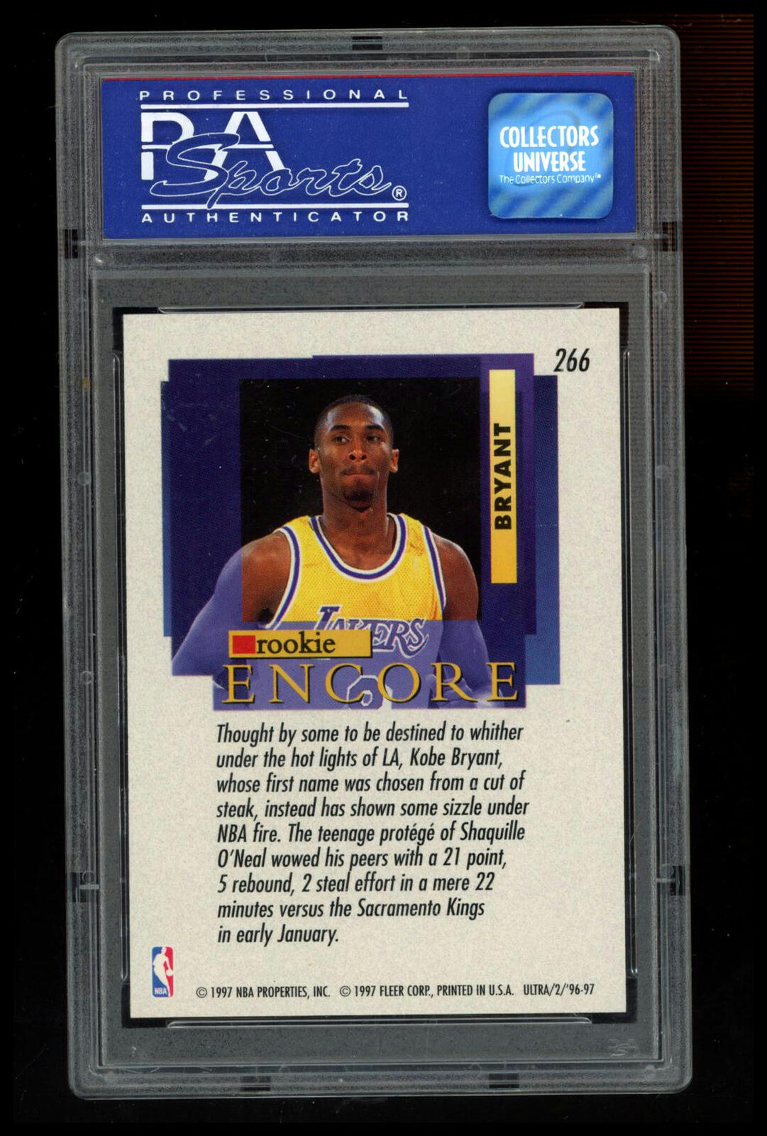 1996 Ultra #266 Kobe Bryant PSA 8