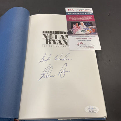 Nolan Ryan Hand Signed Autographed Miracle Man Book JSA COA