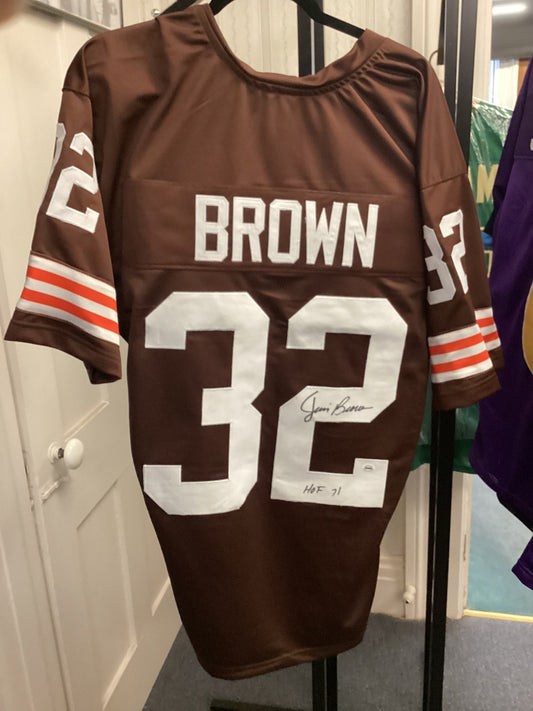 Jim Brown #32 Cleveland Browns Signed Brown Jersey (HOF 71)