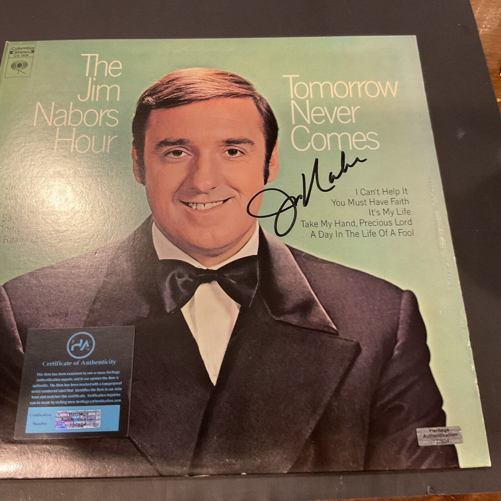 Autographed Jim Nabors “ Tomorrow Never Comes” W Coa