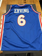 Julius Erving Signed Philadelphia 76ers Blue Jersey with COA