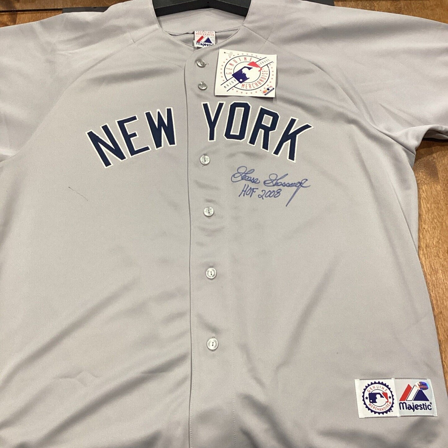 Goose Gassage Signed Majestic Jersey Inscribed “HOF 2008” With SGC COA 2XL
