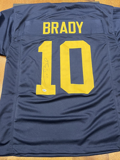 Tom Brady Signed Michigan Wolverines Navy Jersey with COA