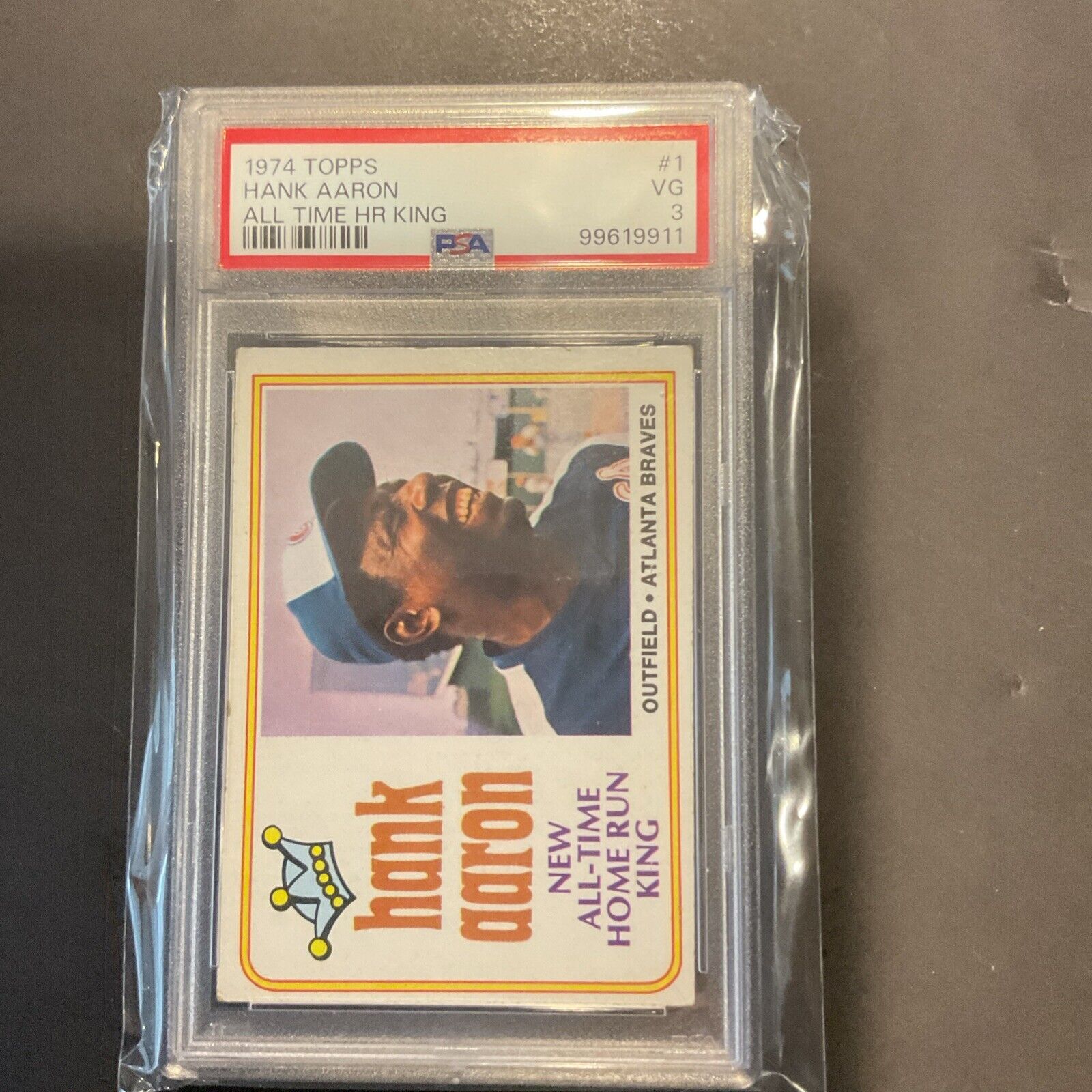 1974 Topps # 1 Hank Aaron “all-time home run king” PSA 3