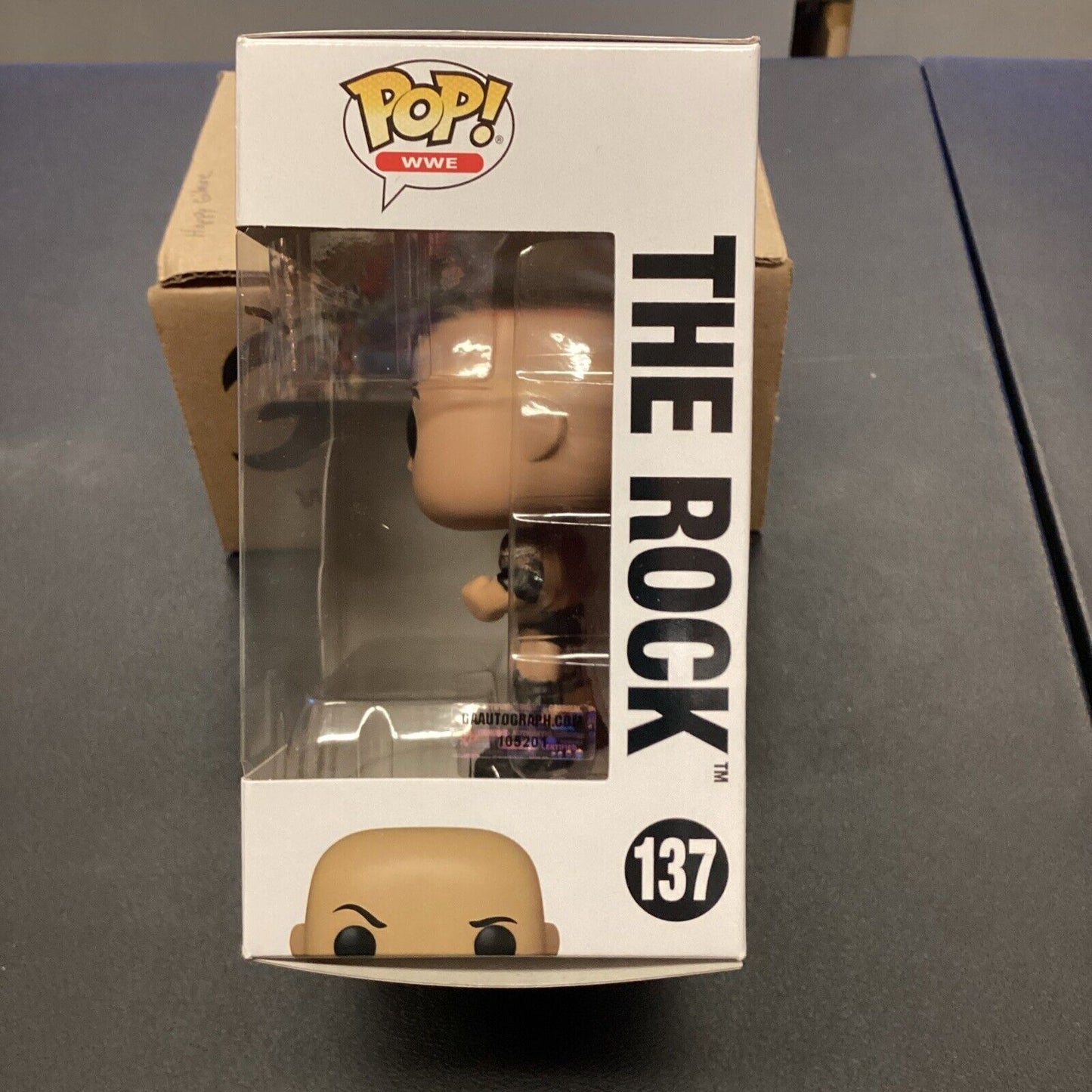 Funko Pop! Vinyl: WWE - The Rock #137 Signed By Dwayne Johnson With COA