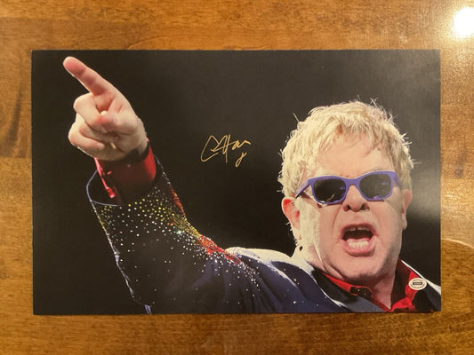 11x17 Signed Elton John Photo With COA