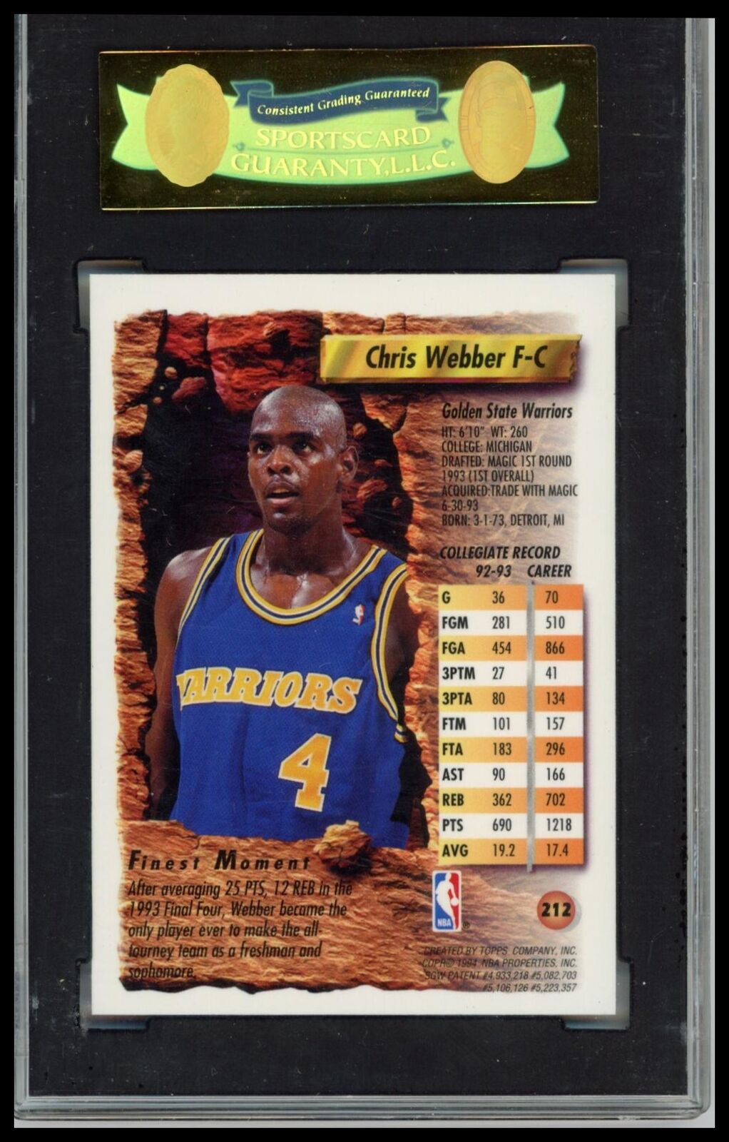 1993-94 Finest #212 Chris Webber Other 9