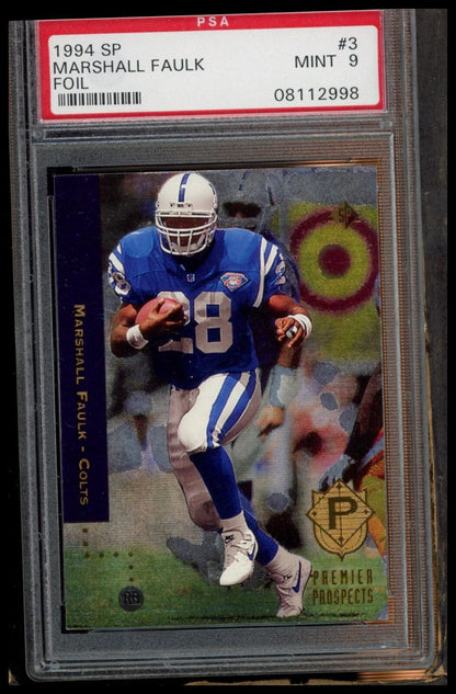 1994 Sp #3 Marshall Faulk Foil PSA 9