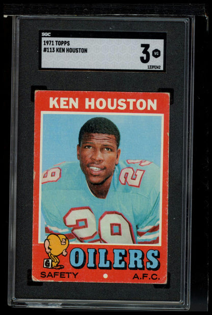 1971 Topps #113 Ken Houston SGC 3