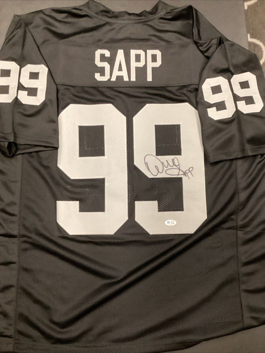 Las Vegas Raiders Warren Sapp Signed Jersey With COA Raiders Buccaneers